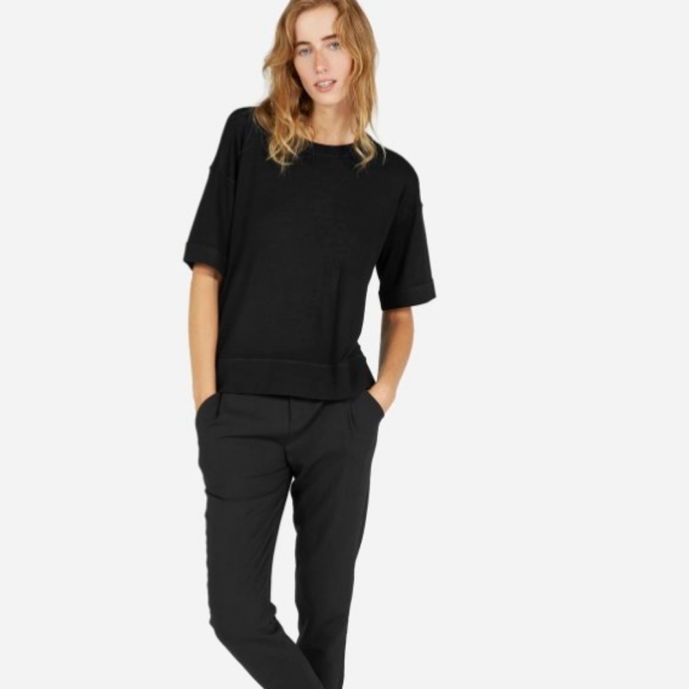 Everlane Mid-Sleeve Sweater Top 100% Wool Small